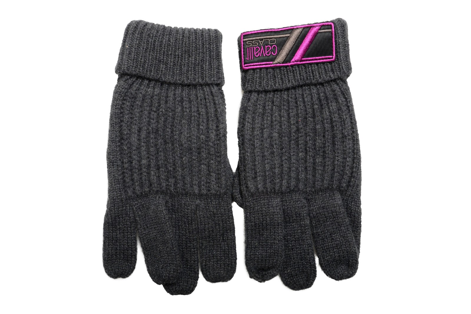 Серые вязаные перчатки Cavalli Class Унисекс из 100 шерсти один размер 5390₽