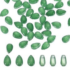Teardrop Czech Glass Beads, 50 Pcs Bohemia Beads, Green, 6x9mm
