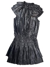 New Current Air Women’s Striped Metallic Tiered Dress Sz Small Ruffle Sleeveless