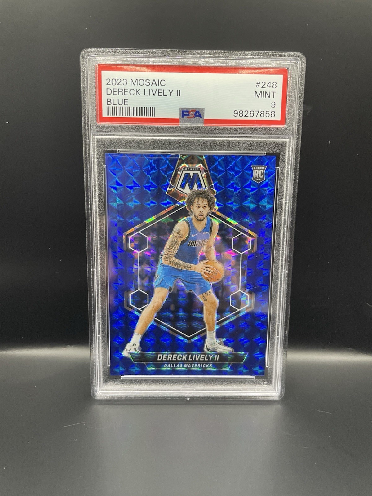 2023 Panini Mosaic Basketball Dereck Lively Blue Rookie #/199 PSA 9 #248