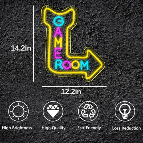 Game Room Neon Signs for Wall Decor，Led Neon Light for Man Cave, Gamer Party 