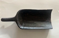 Vintage Primitive Looking Wooden Black Grain Scoop