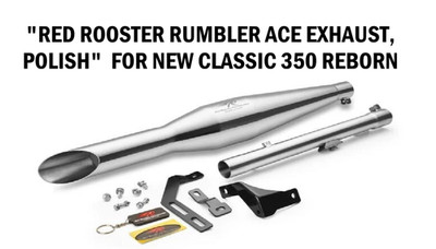 ''RED ROOSTER RUMBLER ACE AUSPUFF, POLIERT'' PASSEND FÜR R.E NEW CLASSIC 350 RE...