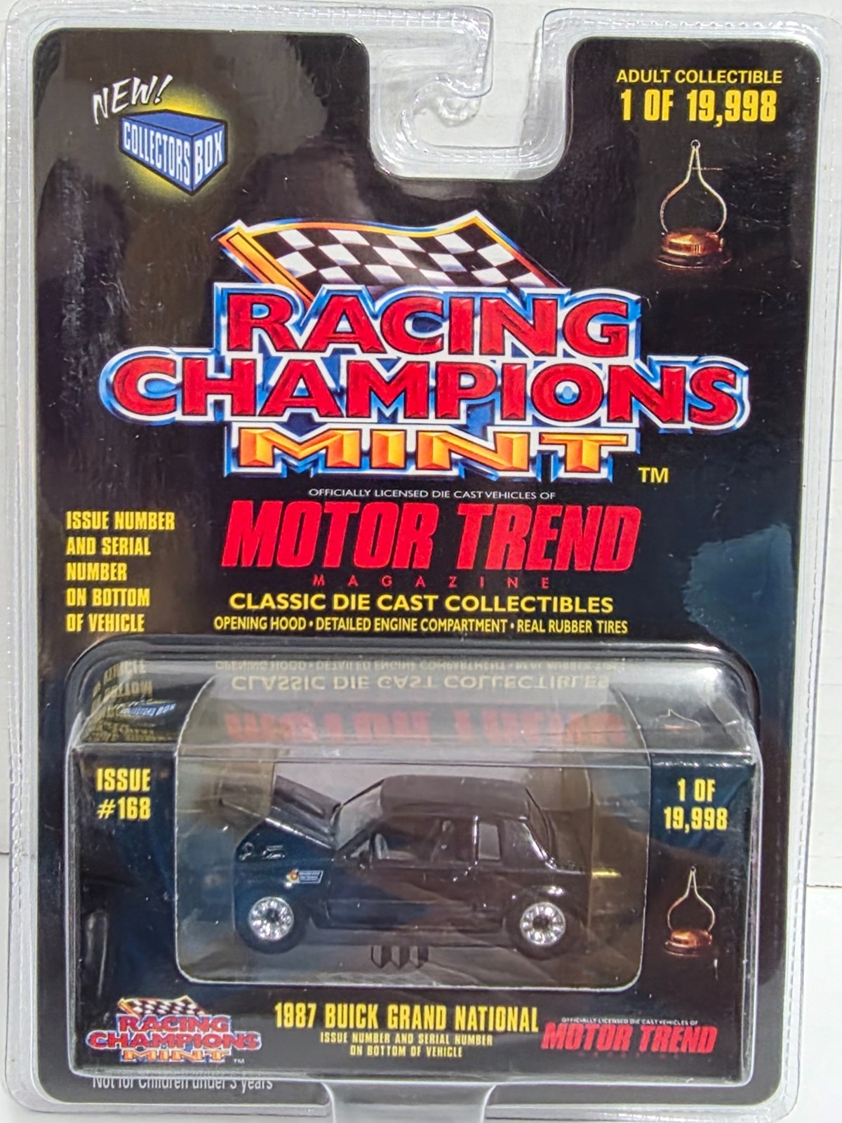 1987 BUICK GRAND NATIONAL BLACK ISSUE 168 RACING CHAMPIONS MINT MOTOR TREND CAR