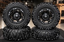 SUZUKI KING QUAD 750 25" QUADKING ATV TIRE & VIPER BLK WHEEL KIT IRS1CA BIGGHORN