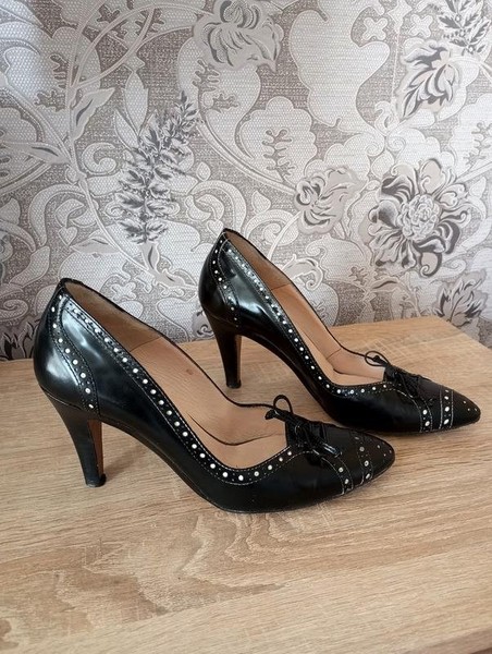 Women Hobbs Heels Black Leather 37 #98U3