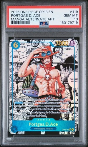 2025 ONE PIECE OP13-CARRYING ON HIS WILL #119 PORTGAS D. ACE PSA 10
