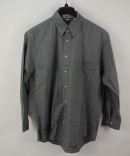 Vintage Valentino Men's 16 32-33 Textured Stripe Cotton Point Collar Dress Shirt