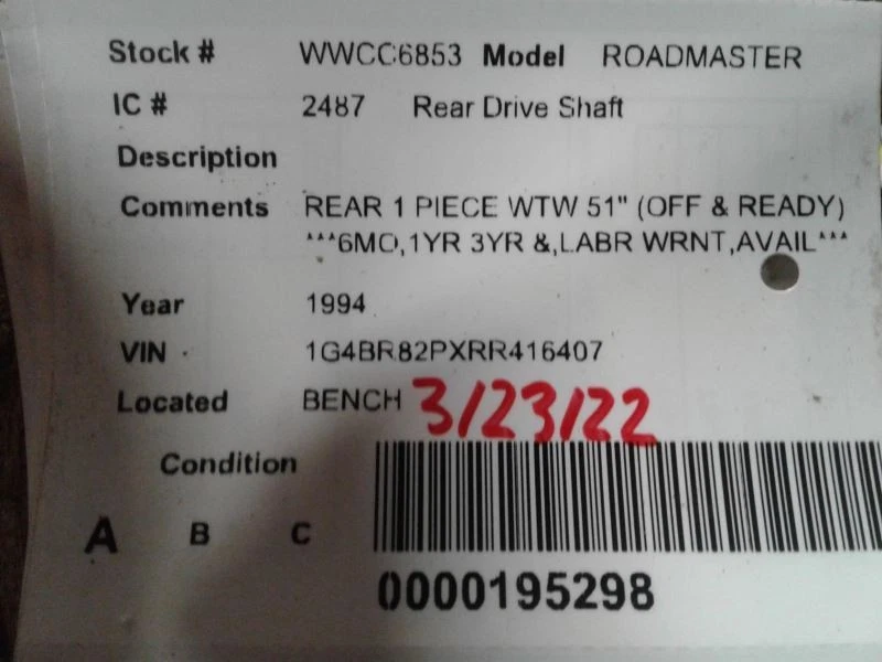 Rear Drive Shaft Drum 11" Rear Brakes Fits 82-96 CAPRICE 1535007 Foto 4 de 4