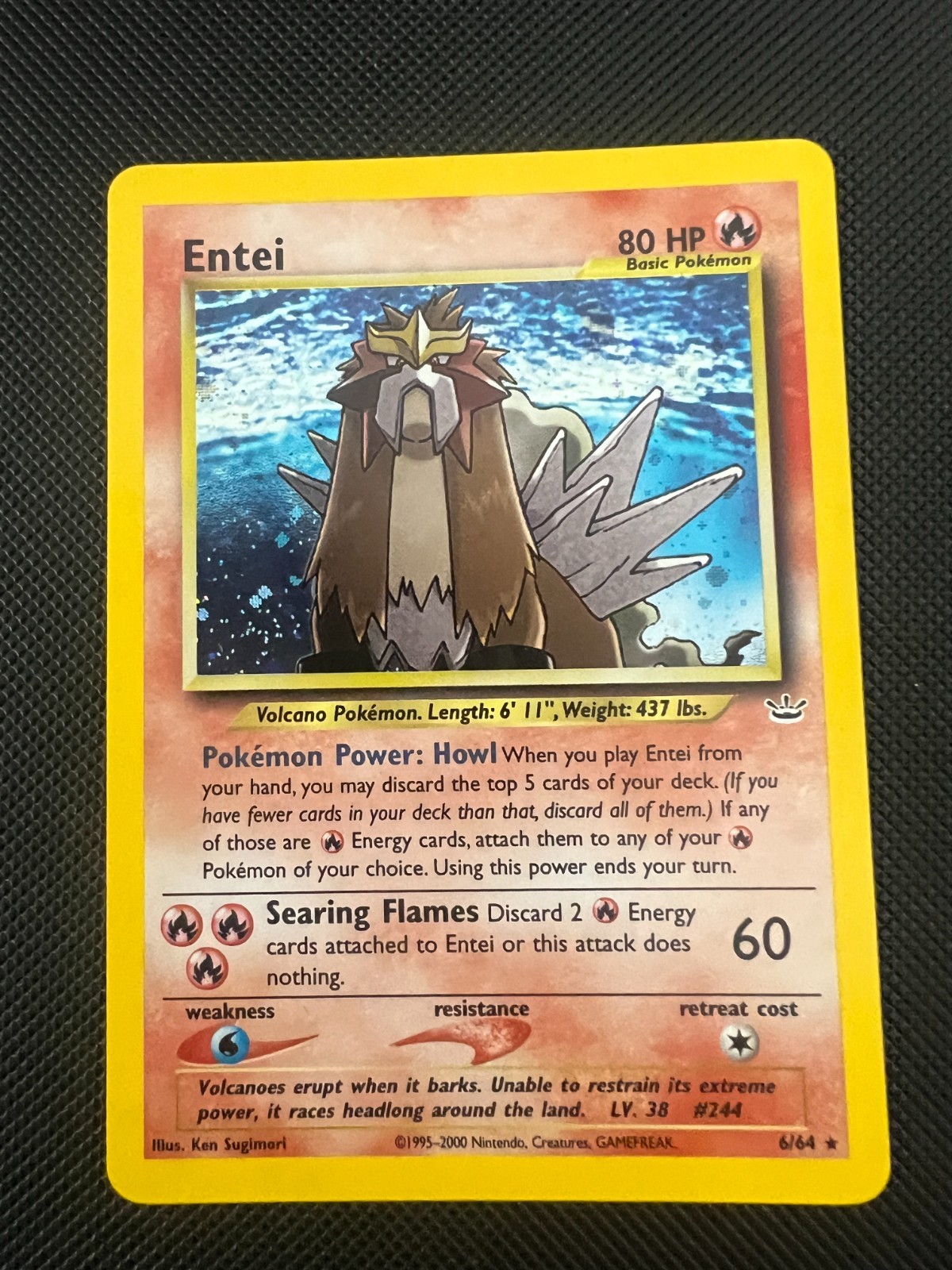 Entei - 6/64 - Pokemon Neo Revelation Unlimited Holo Rare Card WOTC NM