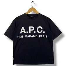 A.P.C. Rue Madame Paris Spellout Logo Faded Tee Shirt Extra Small Oversized