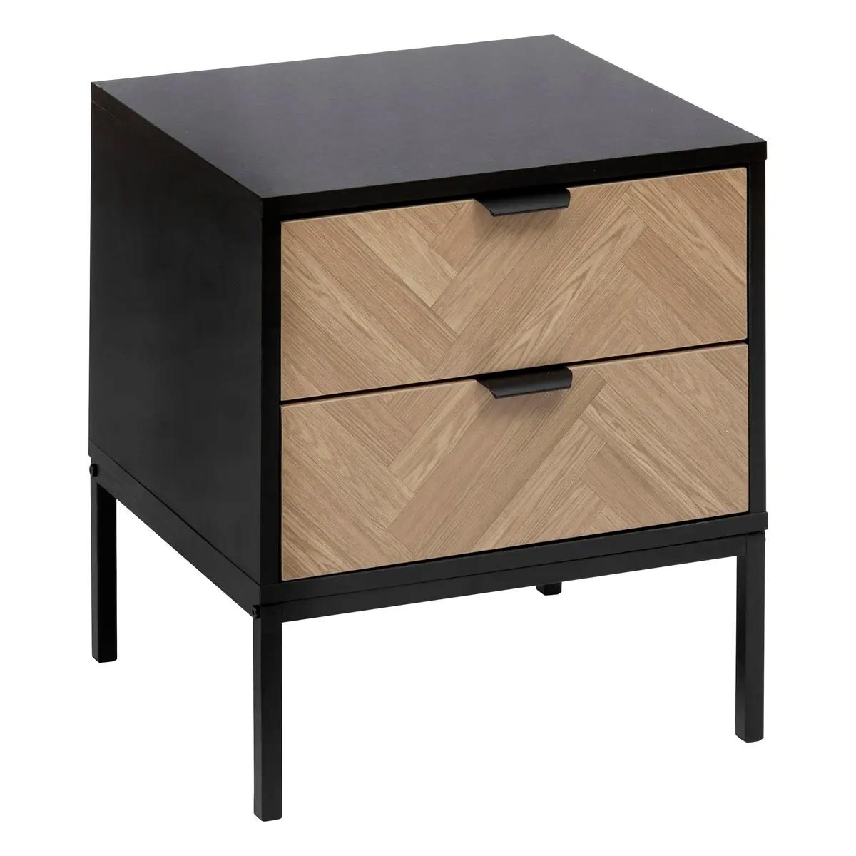Table de chevet chevrons 50cm pour ranger vos affaires et désencombrer le lit