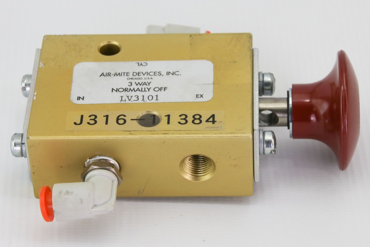 トップのみ 11384 AIR-MITE V3 SERIES 3-WAY PALM BUTTON CONTROL VALVE, 1/8
