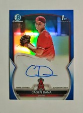 Caden Dana 2023 1st Bowman Chrome AUTO Prospect BLUE REFRACTOR 034/150 z1