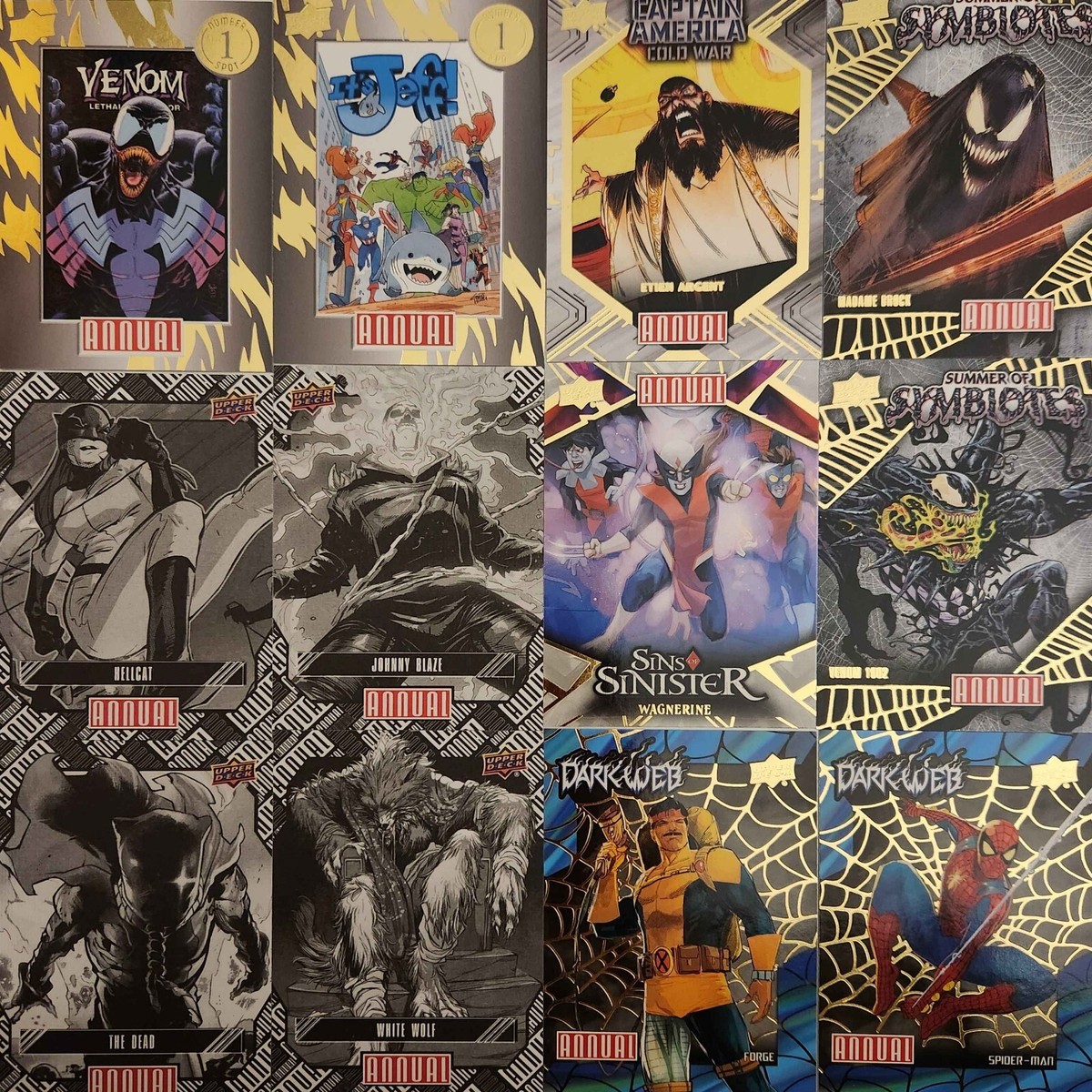 Marvel Annual Rare Card Lot Of 12 Tier 4 Dark Web Number 1 Spot And More
