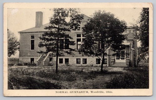 Woodville OH 1920 Normal Gymnasium Sandusky County Normal School Postcard