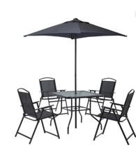 Mainstays Albany Lane 6-Piece Outdoor Patio Dining Set, Black