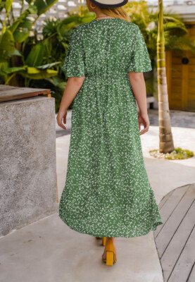 Plus Size V-Neck White Floral Print Wrap Maxi Dress | eBay