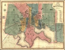 18" x 24" 1836 Map Of The City Of Baltimore Maryland