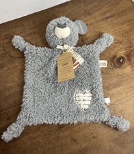 Demdaco Loved Bear Blankie Gray Rattle Polyester Children's Plush
