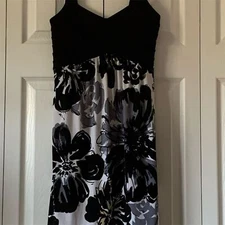 Sweet Storm Women's S Black Floral Sleeveless Short Dress Party Cocktail