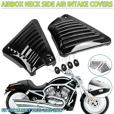 Vivid Black Airbox Frame Neck Side Intake Cover For Harley V-Rod