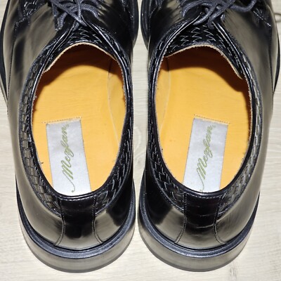 MEZLAN HARO Woven Oxford Blucher Dress Shoes Men\'s Size 8.5 M Black MEZLAN HARO Woven Leather Black Oxford Blucher Dress Shoes  main image 4