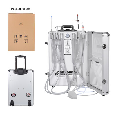 550W Portable Dental Unit Oil-free Air Compressor Mobile Treatment Instrument 4H