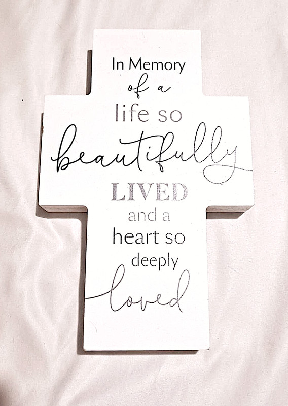 Memorial Religious Wood Cross – In Honor of a Loved One