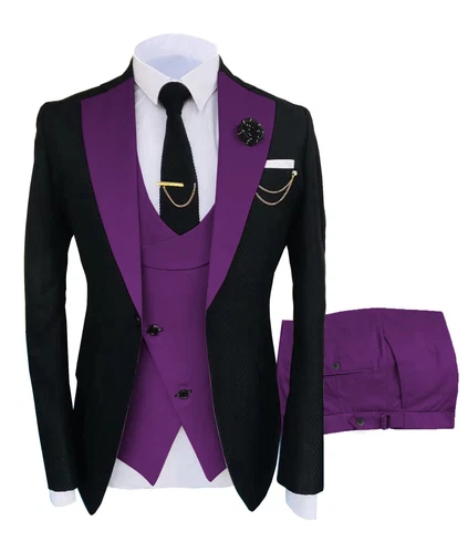 Traje de hombre blazer chaqueta conjunto de traje de 3 piezas business slim fit traje de hombre - Imagen 12 de 30