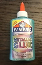 Elmer's Metallic Glue, Blue GREAT FOR SLIME 5 fl Oz