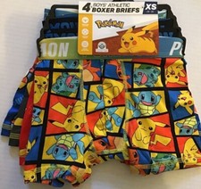 Boys Size XS 4-5 OR M 8 Pokemon Pikachu Briefs 4 Pack Underwear Wicking