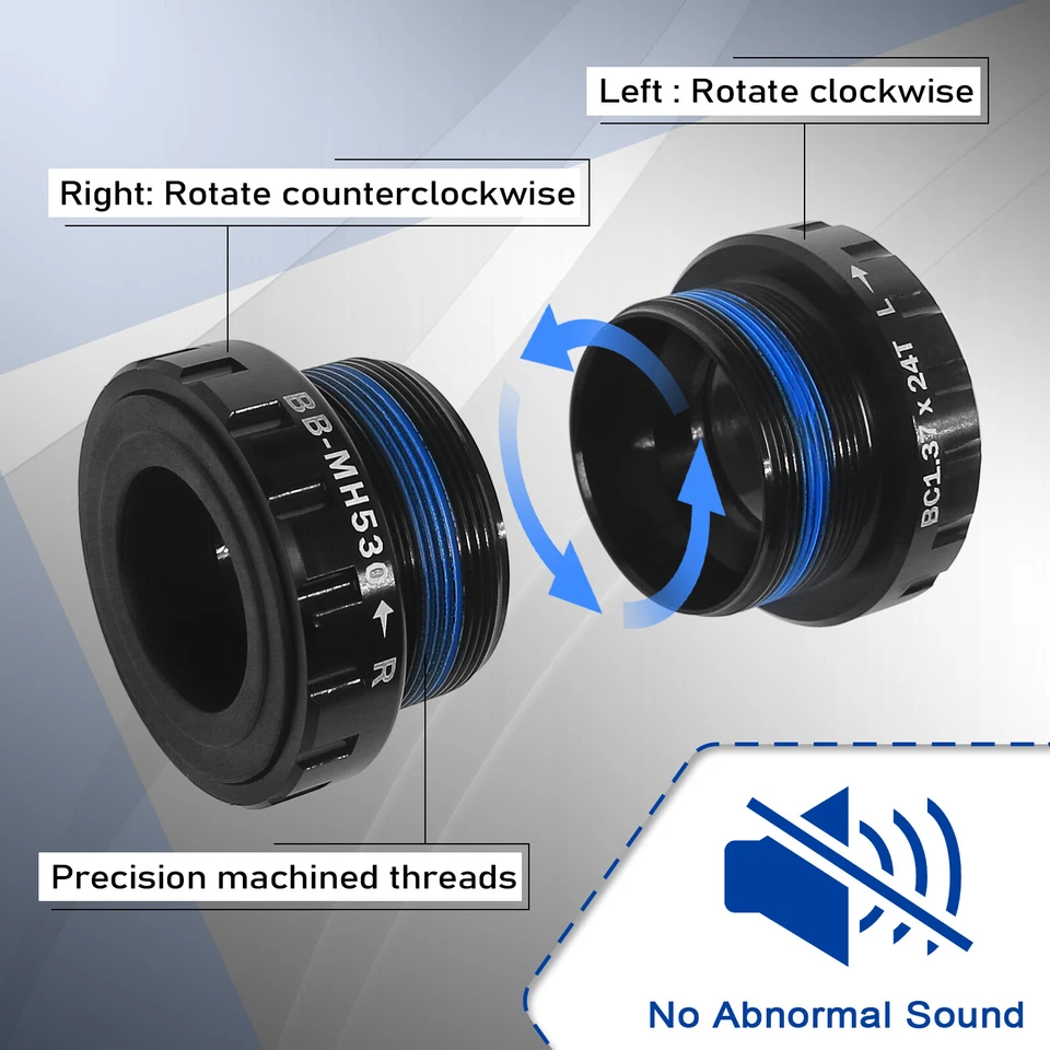 BUCKLOS MTB Bike Bottom Bracket BB68/73 Aluminum Threaded Hollowtech II Bearing - Image 4 of 4