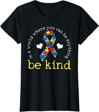 Autism Awareness Month Kindness Ribbon Heart Ladies' Crewneck T-Shirt
