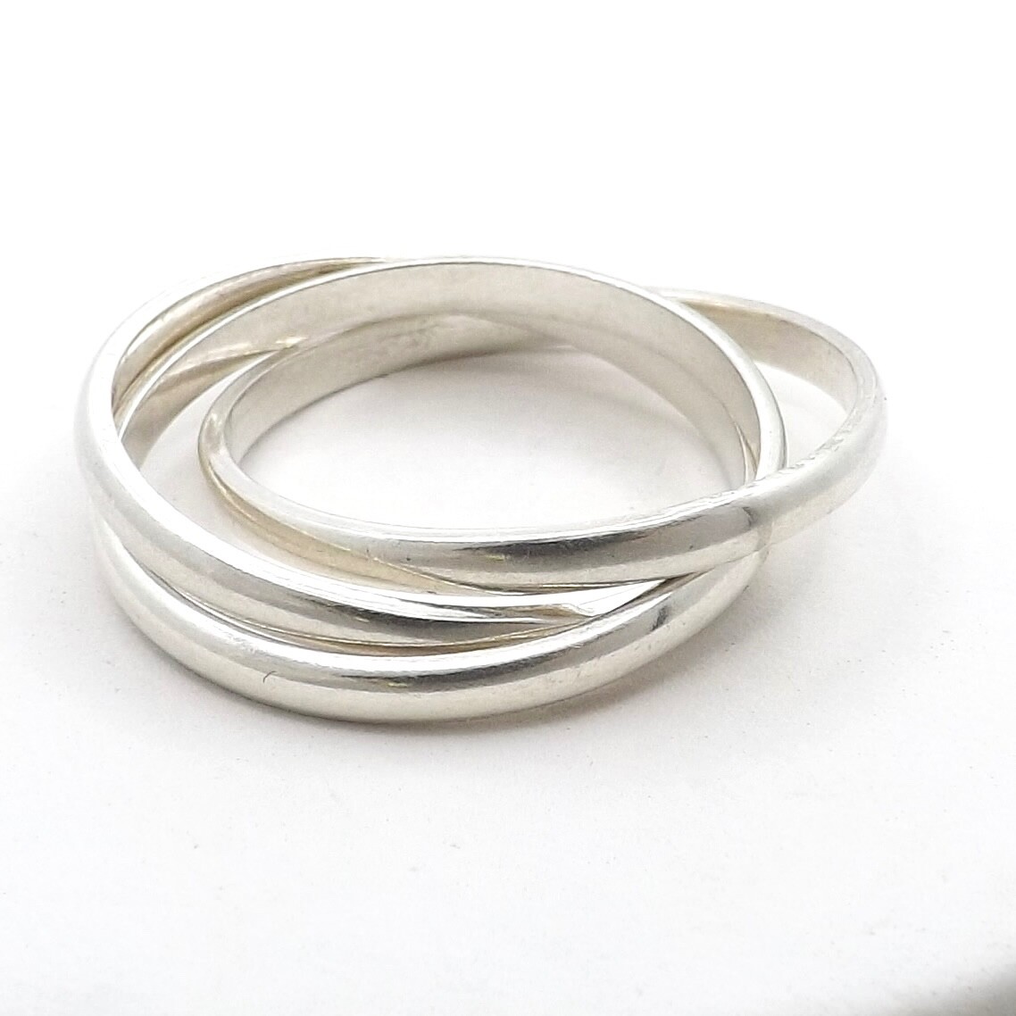 Mexico Sterling Silver Interlocking Wedding Bands… - image 3