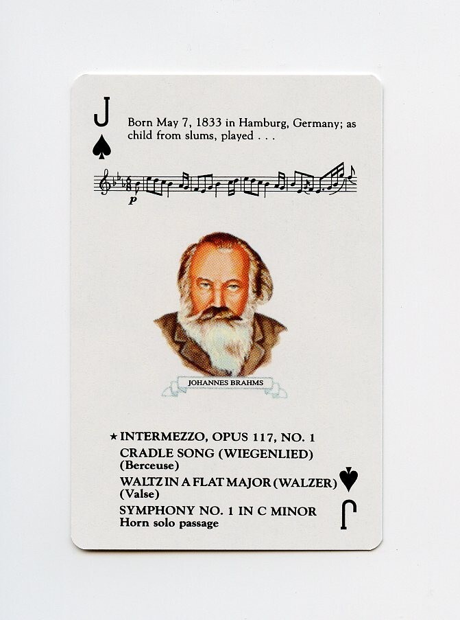 #TN27288 JOHANNES BRAHMS #JS Famous Composer Trading Card