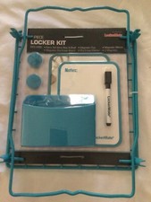7 pc Locker Kit NEW Wire Shelf Magnetic Mirror Dry Erase Board Marker Cup Blue