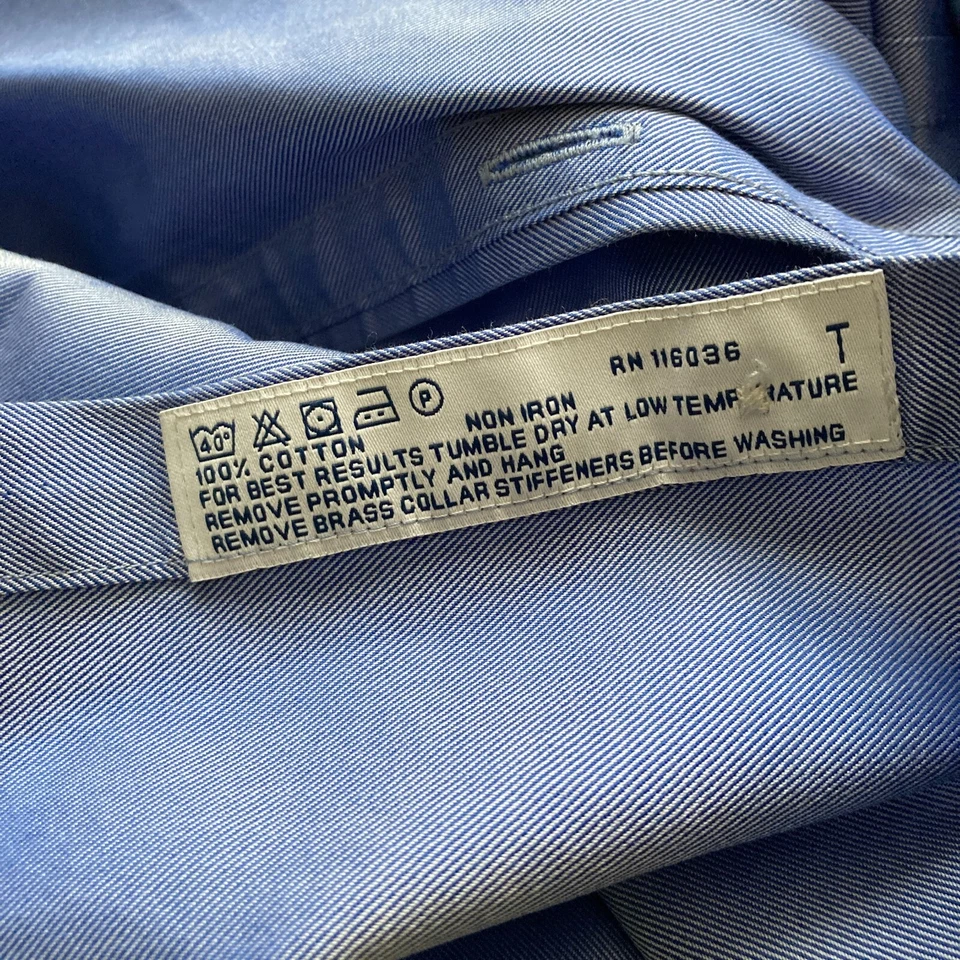 Camisa Charles Tyrwhitt Jermyn Street London Hombre 14.5/32 Azul Puños Franceses Foto 4 de 4