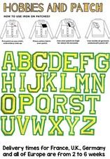 patch lettera alfabeto gialla verde ABC nome toppa termoadesiva iron on giallo D