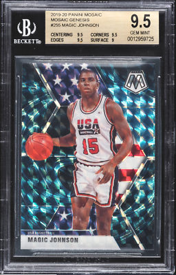 2019-20 Panini Mosaic Genesis USA Magic Johnson Card BGS 9.5 Gem