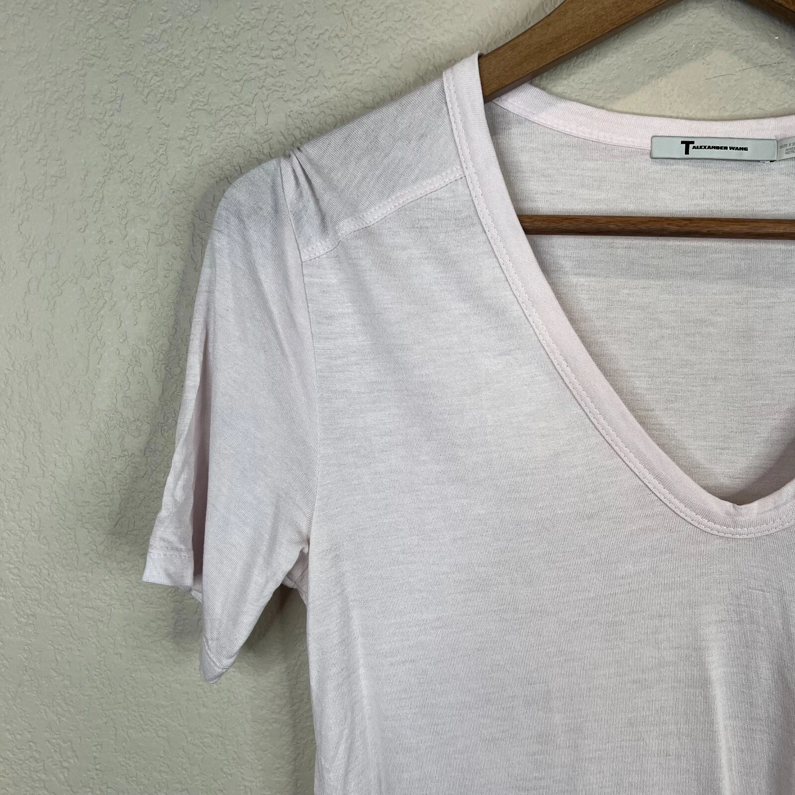 T shirt donna T By Alexander Wang classica con tasca taglia XS lilla manica corta morbida