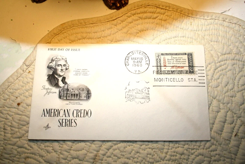 Lot of 6 First Day Issue Stamps-Jefferson-Hamilton etc. - Image 4 of 4