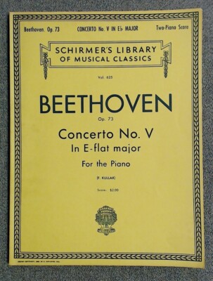 Schirmers Library Musical Classics Beethoven Concerto No V E flat major 2 Piano