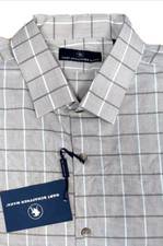 89.50 Hart Schaffner Marx MEN'S S/S Plaid Shirt Cotton Multicolor Beige - XL.