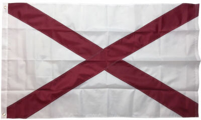3x5 Embroidered State of Alabama 210D Sewn Nylon Flag 3'x5' (Sewn Stripes)