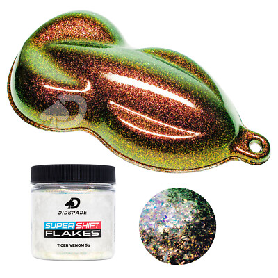 5g Tiger Venom SuperShift Flake  | Chameleon Pigment ColorShift Orange Gold Lime