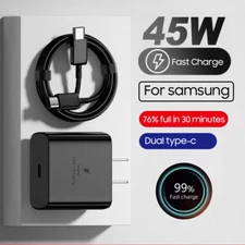 45W USB C Super Fast Wall Charger +6FT Cable For Samsung Galaxy S23 S22 S21 S20