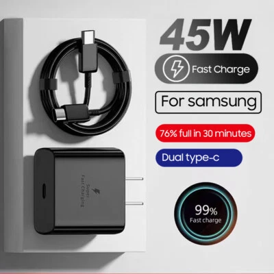 KGF 45W USB C Super Fast Wall Charger +6FT Cable For Samsung Galaxy S23 S22 S21 S20