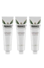 Proraso Shaving Cream with Green Tea & Oatmeal, Sensitive, White, 5.2oz (3 Pack)