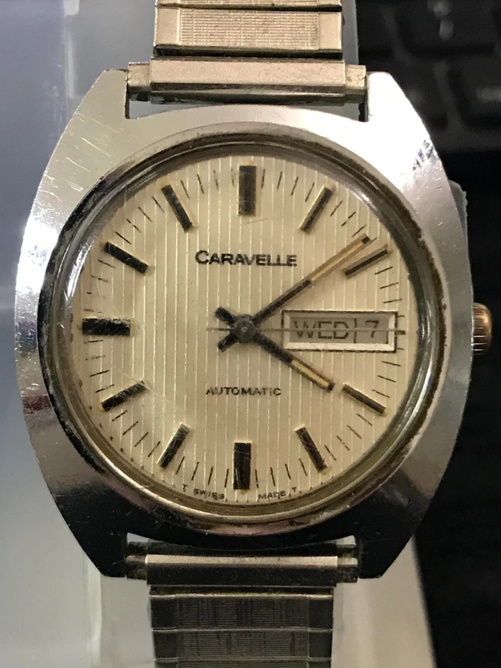 Bulova Caravelle 37mm Men's automatic watch Swiss Made 17J day/date, Run (Y61) - Image 2 of 4